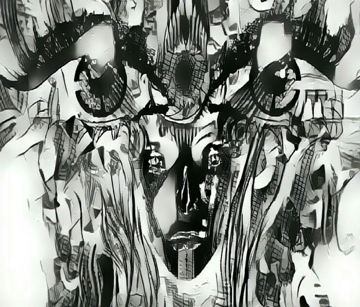 Black and white style of the priestess