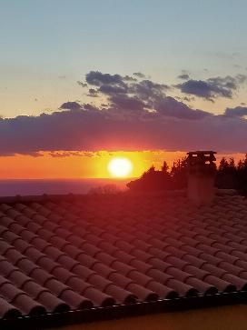 Sunset on roofs