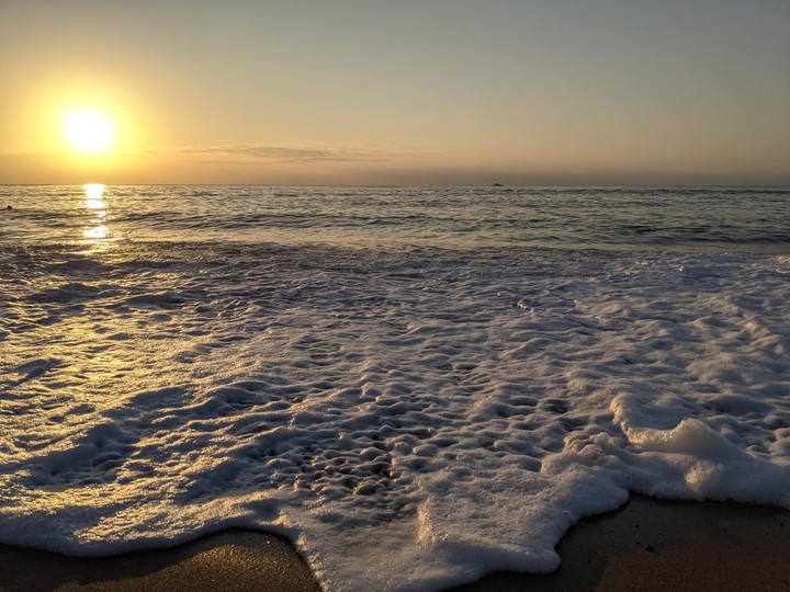 puesta en la playa