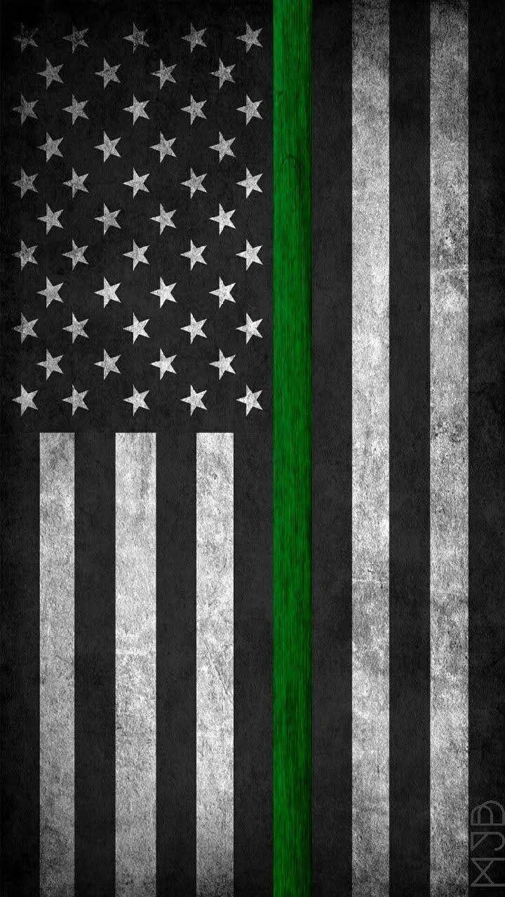 Thin Green Line Army Flag