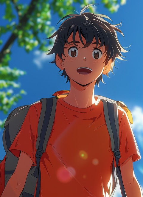Anime boy school
