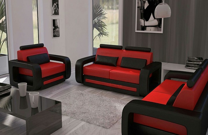 Red Modern + Cozy Sofa
