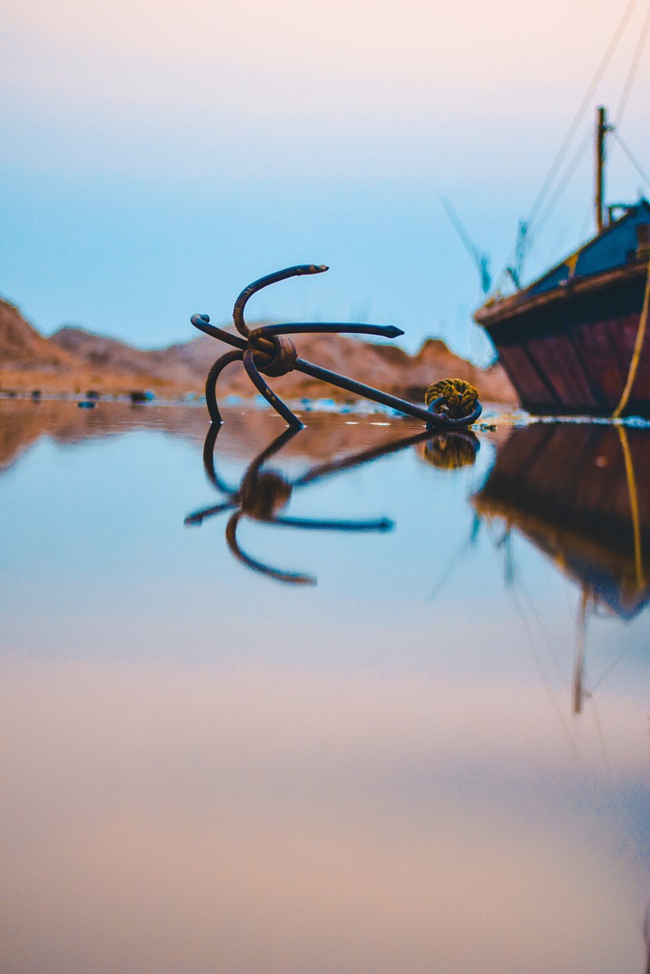 Serene view of an anchor