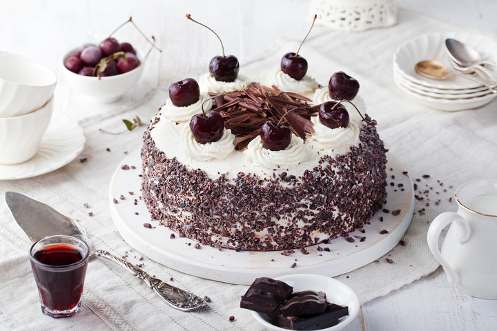 Cherries On Chocolate Cake