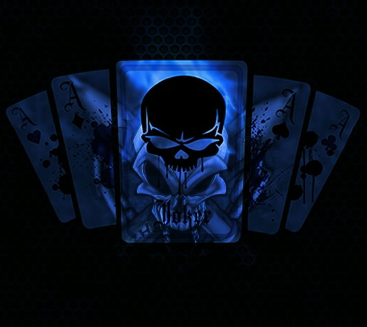 Blue gothic skulls