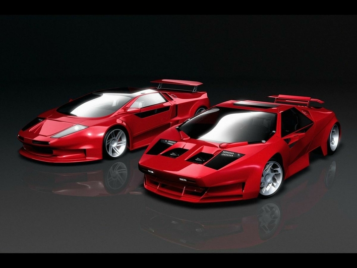a beautiful pair of red supercars!