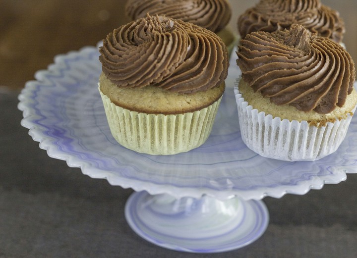 banana chocolate chip with chocolate peanut butter frosting