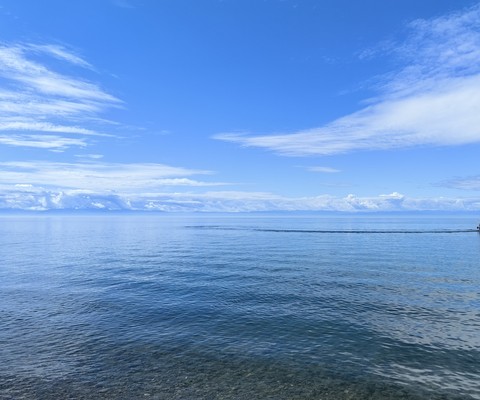 Cumulus, синева Hintergrundbilder