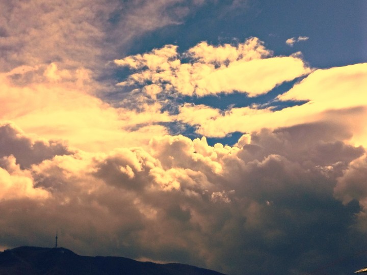 Orange clouds