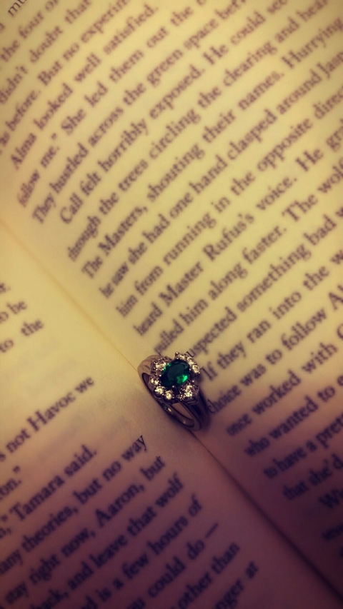 Emerald Ring in a Book