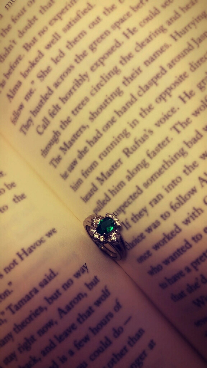 Emerald Ring in a Book