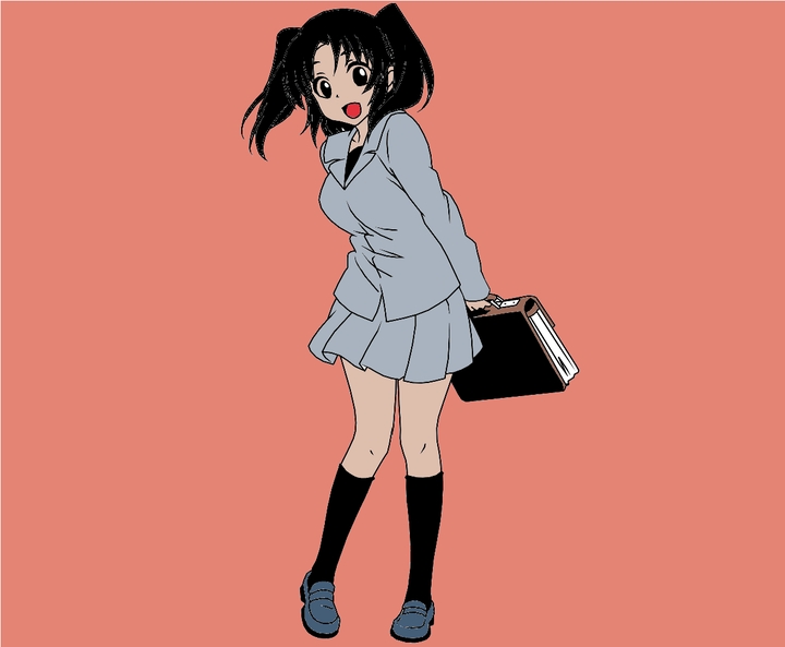 its an anime girl  i colered it in anime girl