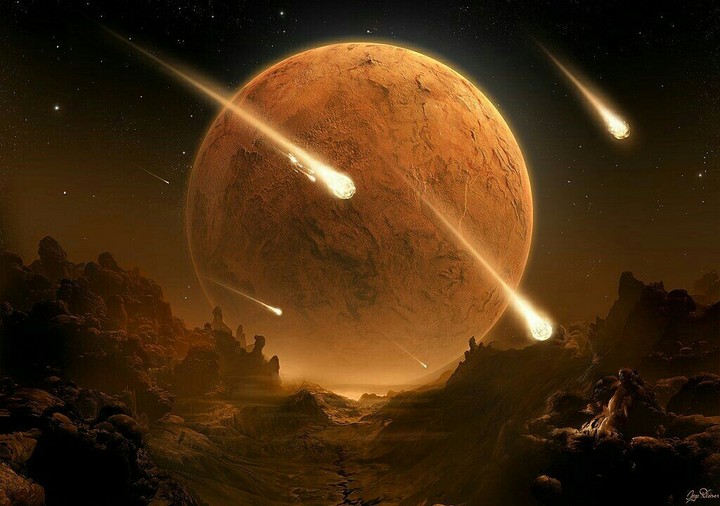 Moon shining with fall of comets its wonderful or not