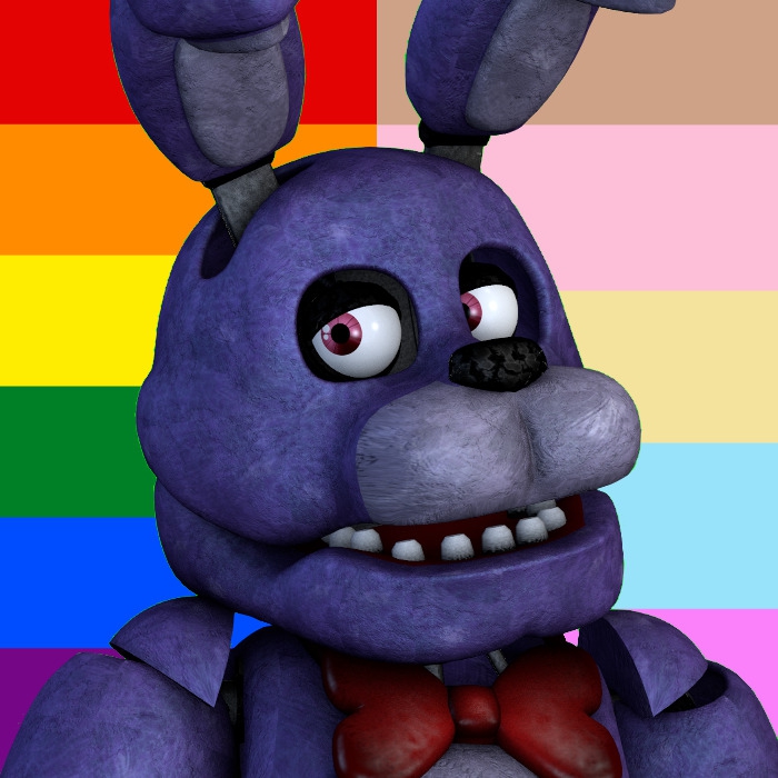 fnaf Bonnie el icono de la bandera colorida