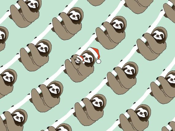 Christmas Sloth Mom and Baby