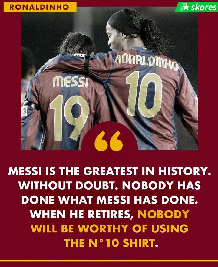 Ronaldinho About Messi ⚽