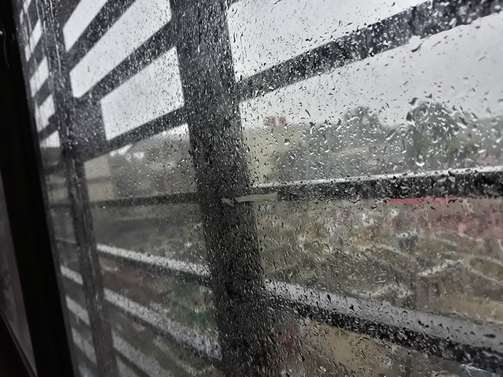 Looking rain from the room office