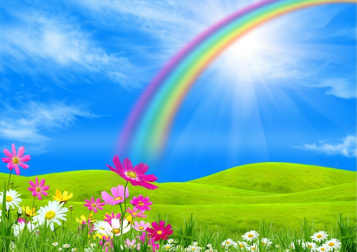 Rainbow and flowers!