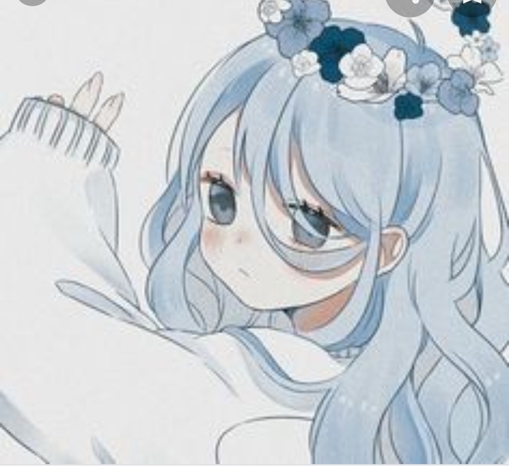 pastel blue anime girl