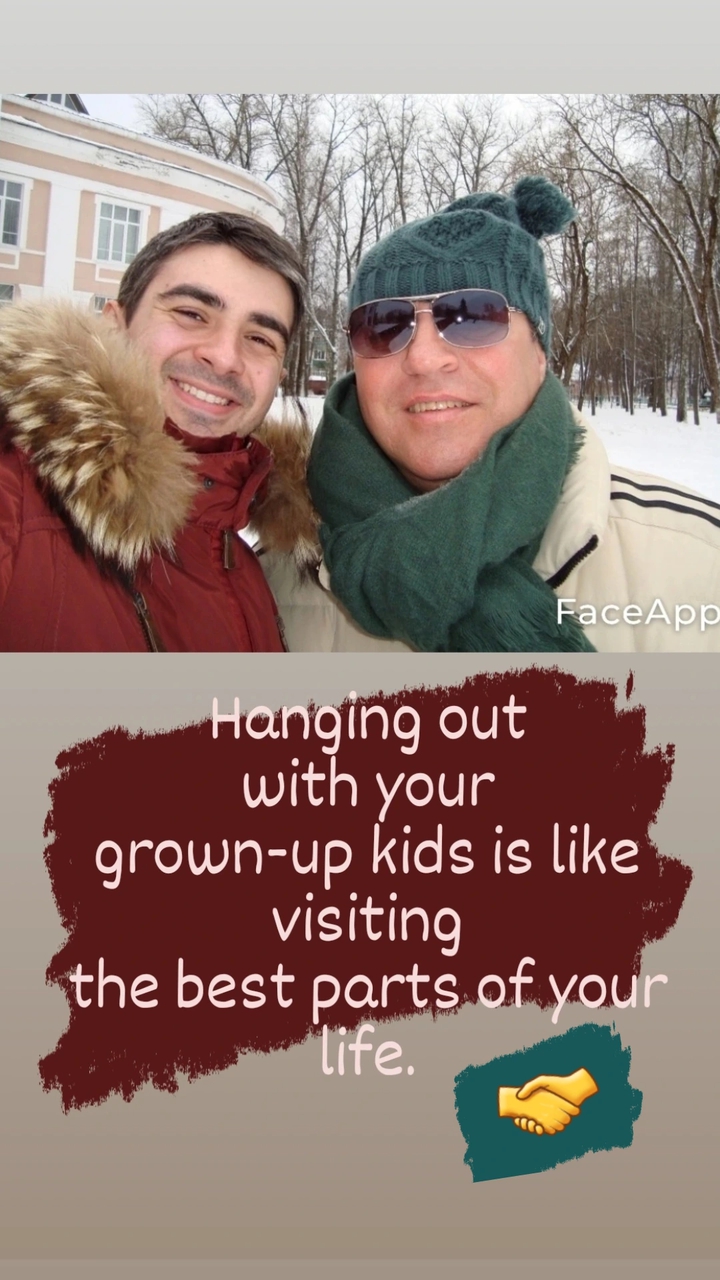 With my son.