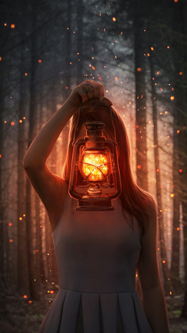 girl with lamp