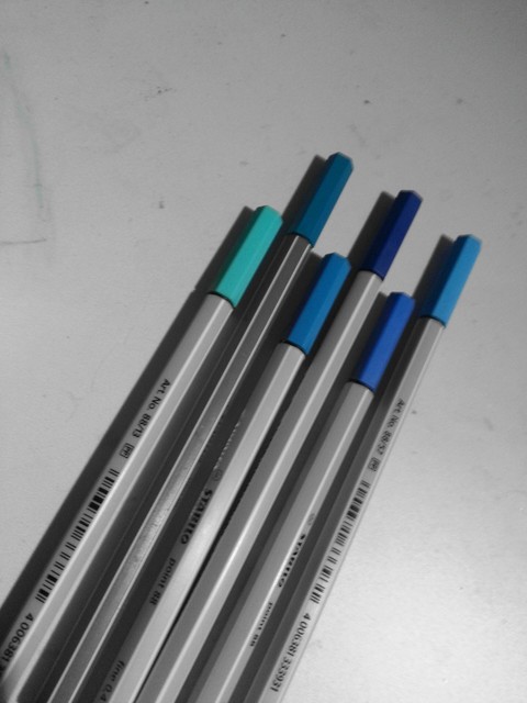 blue and black