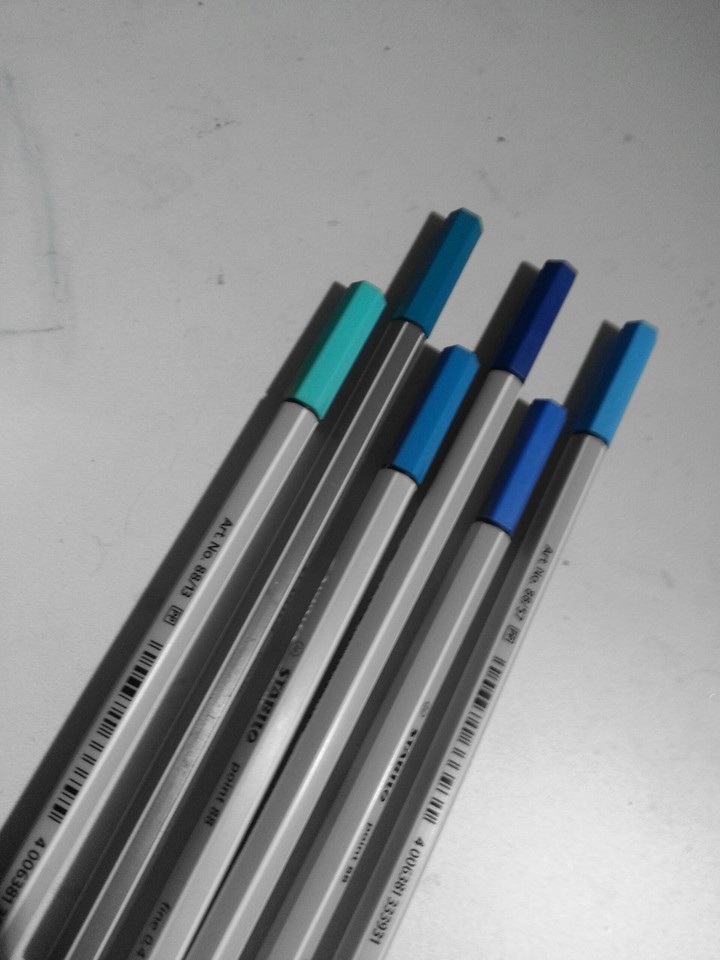 blue and black