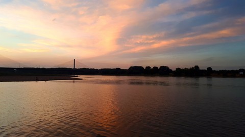 Sunset over the river