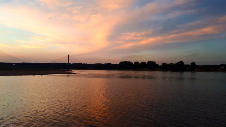 Sunset over the river