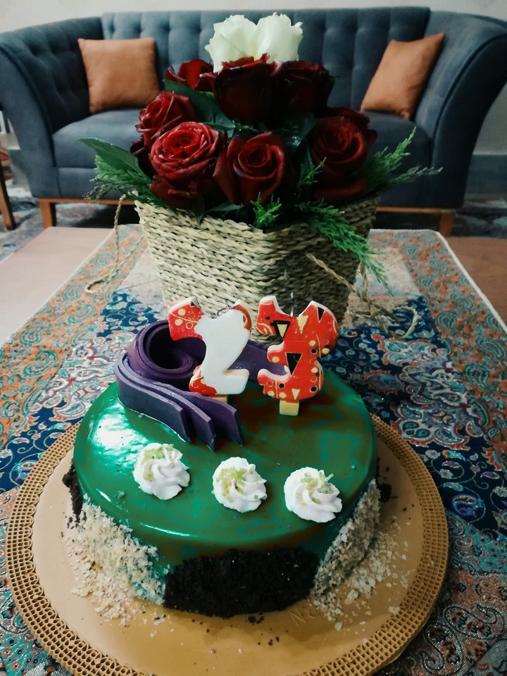 my birthday cake & my flower, thanks my love