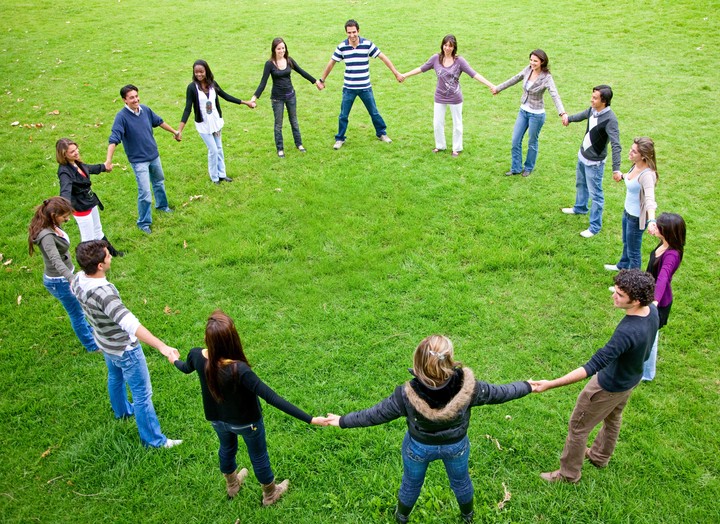 People Circle Grass Park