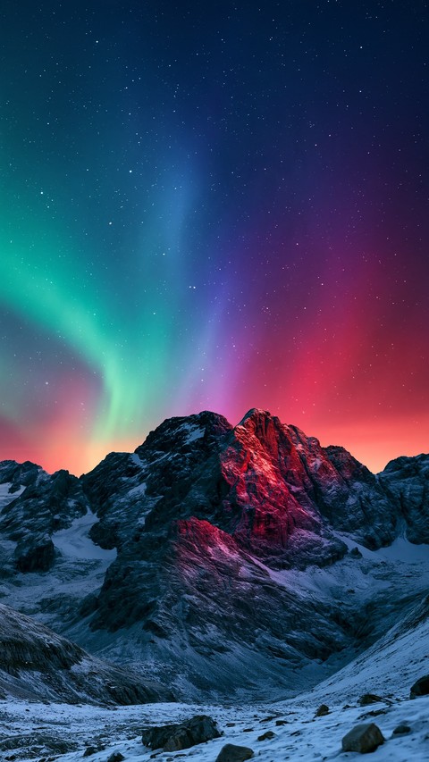 night, aurora壁紙