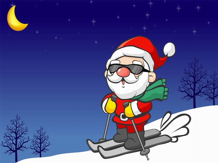 funny santa skating ?