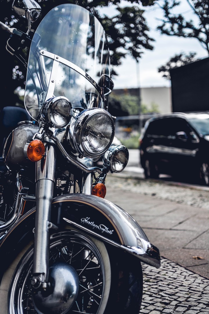 Motorcycle Headlight Front View