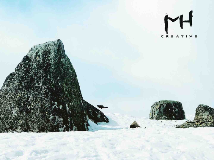 mountains dipped in snow