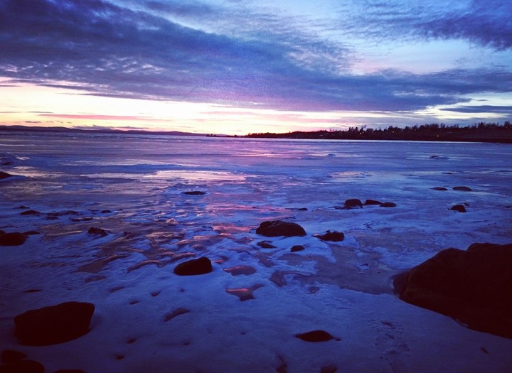sunset over lake Siljan