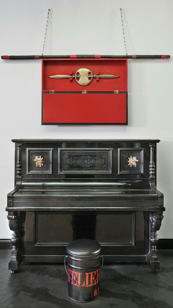 Vintage sword and piano