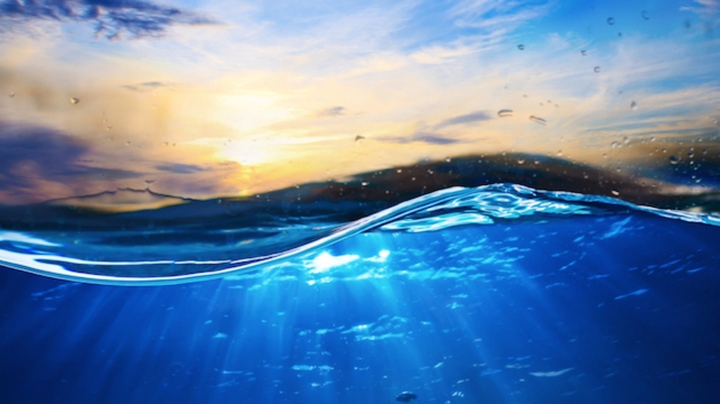 under water