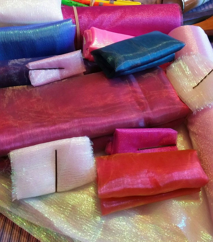 Colourful organza material