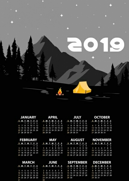2019 calendar
