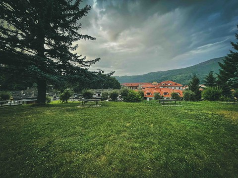 cloudy village