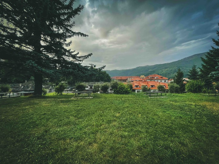 cloudy village