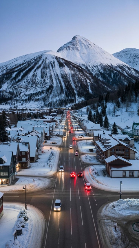 highway, winter壁紙