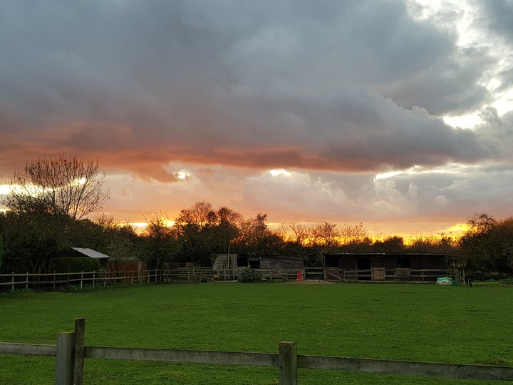sunset over the fence