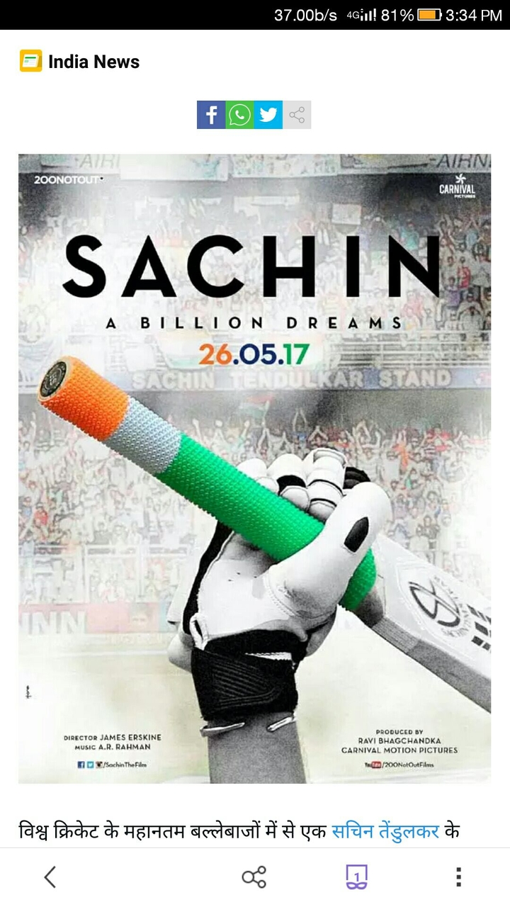 Sachin-A billion dreams