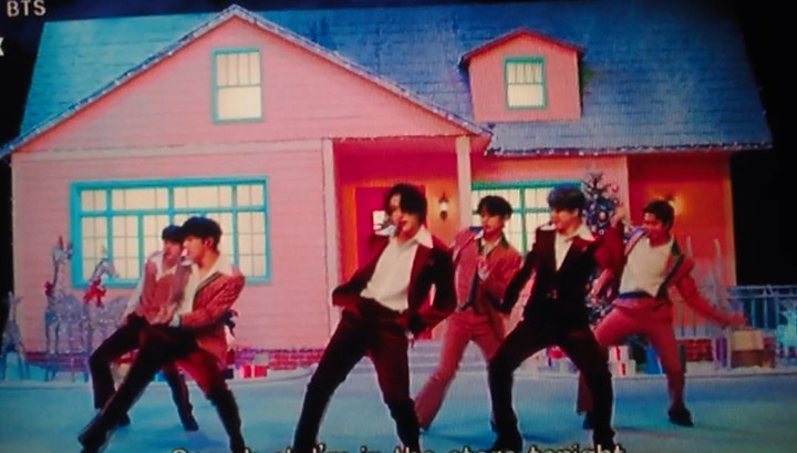 BTS performing Dynamite
