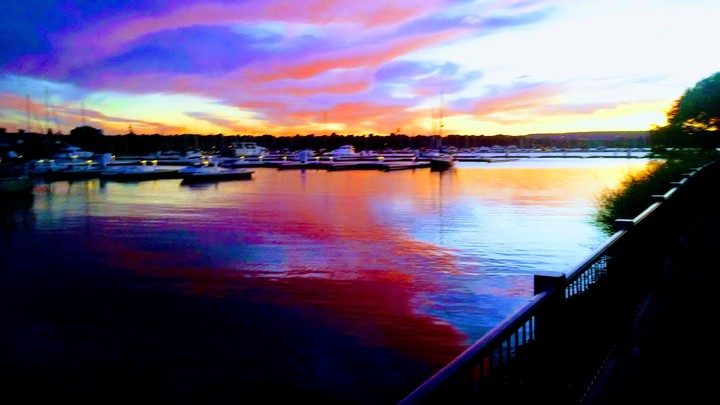 sunset at the marina