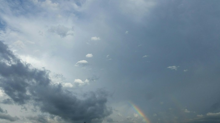 the sky with a rainbow