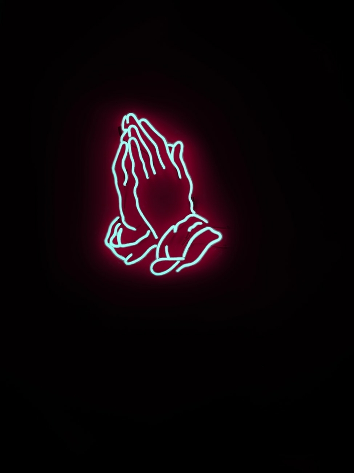 Praying Hand Neon Signage