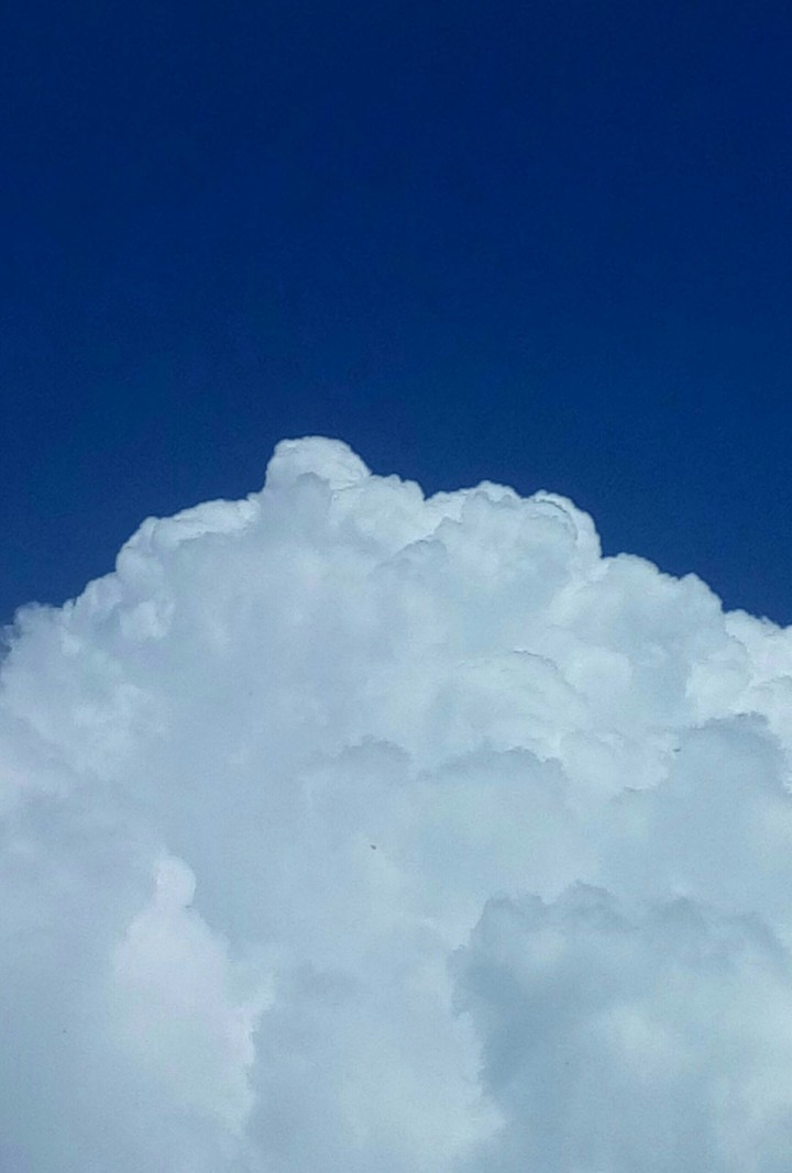 blue sky and pure white clouds